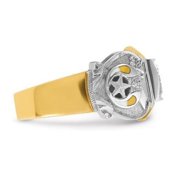 IBGoodman 14K Two-Tone Masonic Shriner’s Ring – 0.50ct Diamond, Size 10 - Picture 7 of 9
